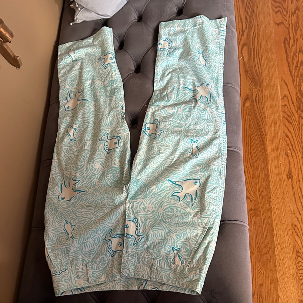 Lily Pulitzer trousers lightweight fun Pants Fish ocean sea sz 2